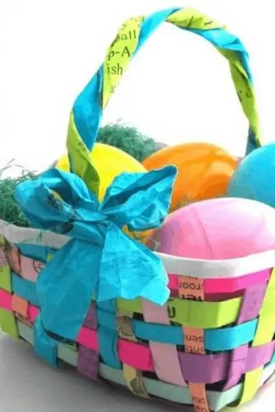 WOVEN PAPER EASTER BASKET