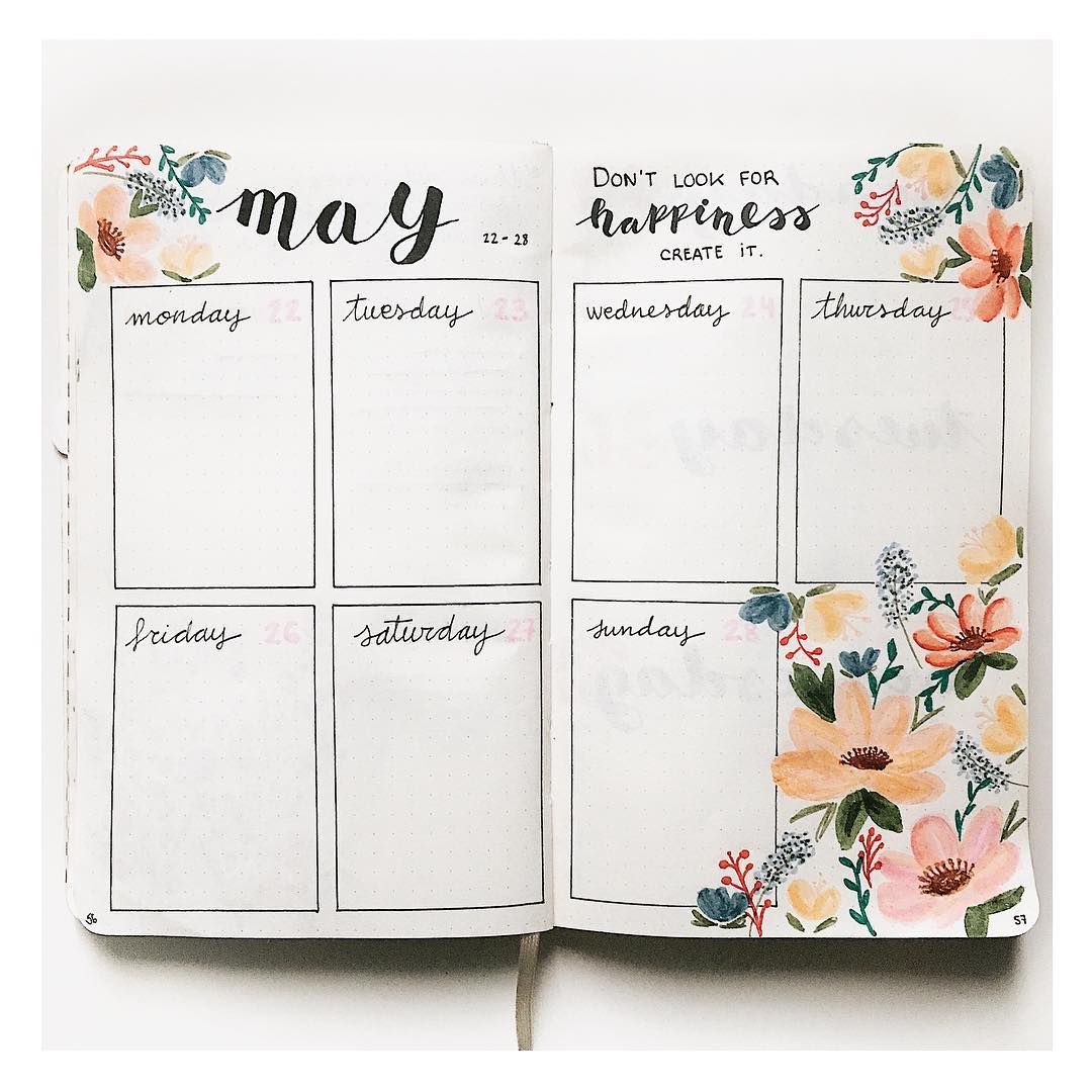 weekly spread bullet journal