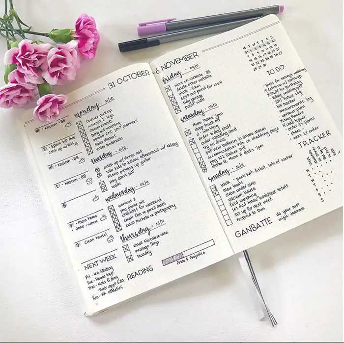 Weekly Spread Bullet Journal for Bloggers - Cool Web Fun